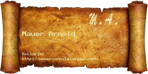 Mauer Arnold névjegykártya