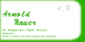 arnold mauer business card